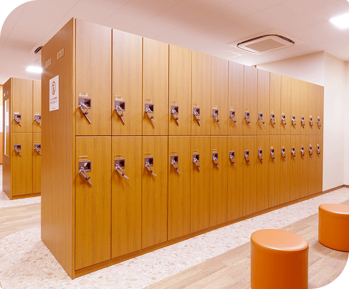 清潔感のあるロッカールーム